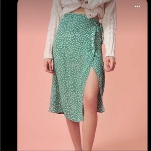 Rouje skirt midi floral green size 40